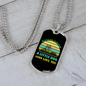 Little Dog Gonna Love You Green Necklace Stainless Steel or 18k Gold Dog Tag 24" Chain-Express Your Love Gifts
