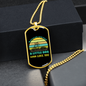 Little Dog Gonna Love You Green Necklace Stainless Steel or 18k Gold Dog Tag 24" Chain-Express Your Love Gifts
