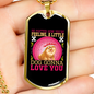 Little Dog Gonna Love You Pink Necklace Stainless Steel or 18k Gold Dog Tag 24" Chain-Express Your Love Gifts