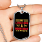 Little Dog Heartbeat at My Feet Yellow Necklace Stainless Steel or 18k Gold Dog Tag 24" Chain-Express Your Love Gifts