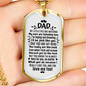 Little Eyes Dad Necklace Stainless Steel or 18k Gold Dog Tag 24" Chain-Express Your Love Gifts