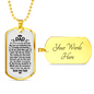 Little Eyes Dad Necklace Stainless Steel or 18k Gold Dog Tag 24" Chain-Express Your Love Gifts