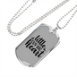 Little Guy Big Heart Necklace Stainless Steel or 18k Gold Dog Tag 24" Chain-Express Your Love Gifts