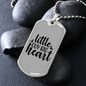 Little Guy Big Heart Necklace Stainless Steel or 18k Gold Dog Tag 24" Chain-Express Your Love Gifts