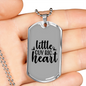 Little Guy Big Heart Necklace Stainless Steel or 18k Gold Dog Tag 24" Chain-Express Your Love Gifts