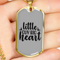 Little Guy Big Heart Necklace Stainless Steel or 18k Gold Dog Tag 24" Chain-Express Your Love Gifts