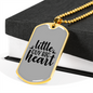 Little Guy Big Heart Necklace Stainless Steel or 18k Gold Dog Tag 24" Chain-Express Your Love Gifts