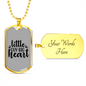 Little Guy Big Heart Necklace Stainless Steel or 18k Gold Dog Tag 24" Chain-Express Your Love Gifts
