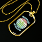 Little Pup Big World Blue Necklace Stainless Steel or 18k Gold Dog Tag 24" Chain-Express Your Love Gifts