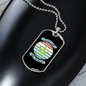 Little Pup Big World Blue Necklace Stainless Steel or 18k Gold Dog Tag 24" Chain-Express Your Love Gifts