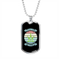 Little Pup Big World Blue Necklace Stainless Steel or 18k Gold Dog Tag 24" Chain-Express Your Love Gifts