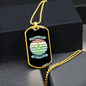 Little Pup Big World Blue Necklace Stainless Steel or 18k Gold Dog Tag 24" Chain-Express Your Love Gifts