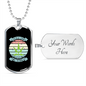 Little Pup Big World Blue Necklace Stainless Steel or 18k Gold Dog Tag 24" Chain-Express Your Love Gifts