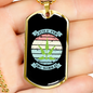 Little Pup Big World Blue Necklace Stainless Steel or 18k Gold Dog Tag 24" Chain-Express Your Love Gifts