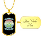 Little Pup Big World Blue Necklace Stainless Steel or 18k Gold Dog Tag 24" Chain-Express Your Love Gifts