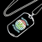 Little Pup Big World Blue Necklace Stainless Steel or 18k Gold Dog Tag 24" Chain-Express Your Love Gifts