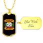 Little Pup Big World Bones Necklace Stainless Steel or 18k Gold Dog Tag 24" Chain-Express Your Love Gifts