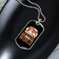 Little Pup Big World Brown Necklace Stainless Steel or 18k Gold Dog Tag 24" Chain-Express Your Love Gifts