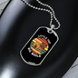 Little Pup Big World Bulldog Necklace Stainless Steel or 18k Gold Dog Tag 24" Chain-Express Your Love Gifts