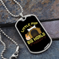 Little Pup Big World Dog House Necklace Stainless Steel or 18k Gold Dog Tag 24" Chain-Express Your Love Gifts