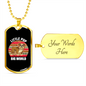 Little Pup Big World Dog Necklace Stainless Steel or 18k Gold Dog Tag 24" Chain-Express Your Love Gifts