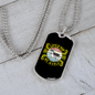 Little Pup Big World Green Necklace Stainless Steel or 18k Gold Dog Tag 24" Chain-Express Your Love Gifts