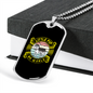 Little Pup Big World Green Necklace Stainless Steel or 18k Gold Dog Tag 24" Chain-Express Your Love Gifts