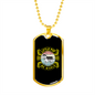 Little Pup Big World Green Necklace Stainless Steel or 18k Gold Dog Tag 24" Chain-Express Your Love Gifts