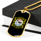 Little Pup Big World Green Necklace Stainless Steel or 18k Gold Dog Tag 24" Chain-Express Your Love Gifts