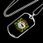 Little Pup Big World Green Necklace Stainless Steel or 18k Gold Dog Tag 24" Chain-Express Your Love Gifts