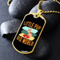 Little Pup Big World Necklace Stainless Steel or 18k Gold Dog Tag 24" Chain-Express Your Love Gifts
