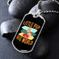 Little Pup Big World Necklace Stainless Steel or 18k Gold Dog Tag 24" Chain-Express Your Love Gifts
