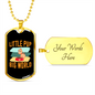 Little Pup Big World Necklace Stainless Steel or 18k Gold Dog Tag 24" Chain-Express Your Love Gifts