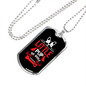 Little Pup Big World Puppy Head Necklace Stainless Steel or 18k Gold Dog Tag 24" Chain-Express Your Love Gifts