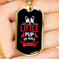 Little Pup Big World Puppy Head Necklace Stainless Steel or 18k Gold Dog Tag 24" Chain-Express Your Love Gifts