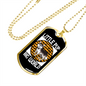 Little Pup Big World White Necklace Stainless Steel or 18k Gold Dog Tag 24" Chain-Express Your Love Gifts