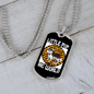 Little Pup Big World White Necklace Stainless Steel or 18k Gold Dog Tag 24" Chain-Express Your Love Gifts