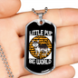 Little Pup Big World White Necklace Stainless Steel or 18k Gold Dog Tag 24" Chain-Express Your Love Gifts