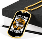Little Pup Big World White Necklace Stainless Steel or 18k Gold Dog Tag 24" Chain-Express Your Love Gifts