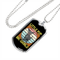 Little Pup Big World Yellow Necklace Stainless Steel or 18k Gold Dog Tag 24" Chain-Express Your Love Gifts