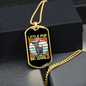 Little Pup Big World Yellow Necklace Stainless Steel or 18k Gold Dog Tag 24" Chain-Express Your Love Gifts