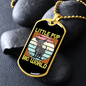 Little Pup Big World Yellow Necklace Stainless Steel or 18k Gold Dog Tag 24" Chain-Express Your Love Gifts