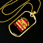 Little Pup Big World Yellow Red Necklace Stainless Steel or 18k Gold Dog Tag 24" Chain-Express Your Love Gifts