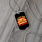 Little Pup Big World Yellow Red Necklace Stainless Steel or 18k Gold Dog Tag 24" Chain-Express Your Love Gifts