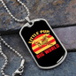 Little Pup Big World Yellow Red Necklace Stainless Steel or 18k Gold Dog Tag 24" Chain-Express Your Love Gifts