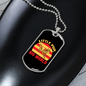 Little Pup Big World Yellow Red Necklace Stainless Steel or 18k Gold Dog Tag 24" Chain-Express Your Love Gifts