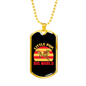 Little Pup Big World Yellow Red Necklace Stainless Steel or 18k Gold Dog Tag 24" Chain-Express Your Love Gifts