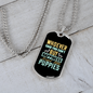 Little Puppies Happiness Necklace Stainless Steel or 18k Gold Dog Tag 24" Chain-Express Your Love Gifts