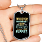 Little Puppies Happiness Necklace Stainless Steel or 18k Gold Dog Tag 24" Chain-Express Your Love Gifts