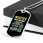 Little Puppies Happiness Necklace Stainless Steel or 18k Gold Dog Tag 24" Chain-Express Your Love Gifts